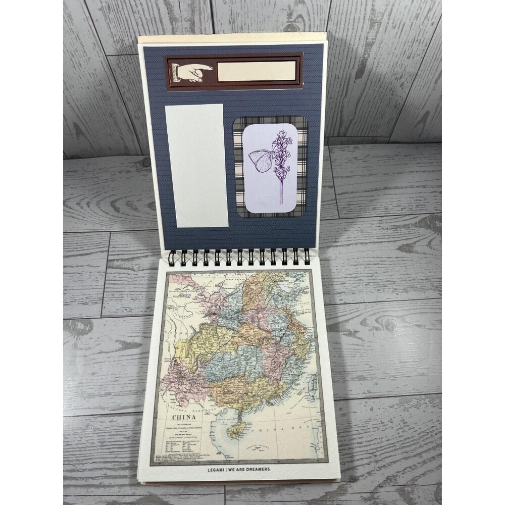 Handmade Spiral Junk Journal 4.75"x6" City Map Cover Memory Keeper - Picture 4 of 11